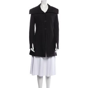 Beyond Yoga Long Jacket Women's S Black Draped Collar Button Front Soft Cotton